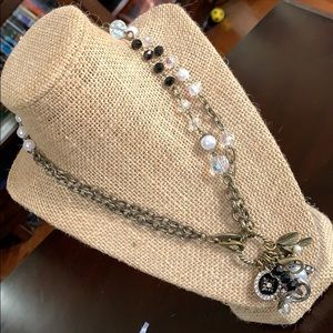 Antique gold plunder charm necklace